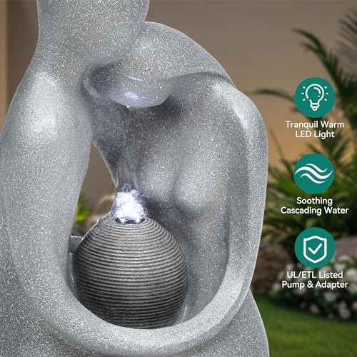 21 Tabletop Fountain with Artistic Couple Statue