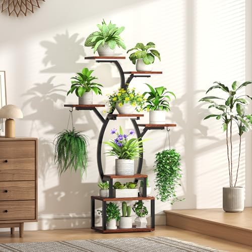 Uneedem 8 Tier Plant Stand with Grow Light