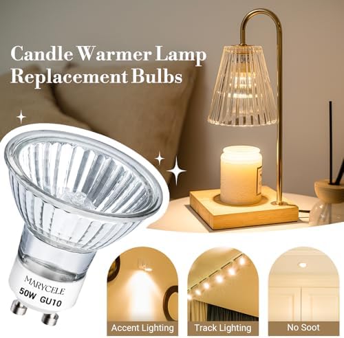 6 Pack GU10 120V Halogen Bulbs Dimmable Warm Light Candle Warmer Lamp Replacement
