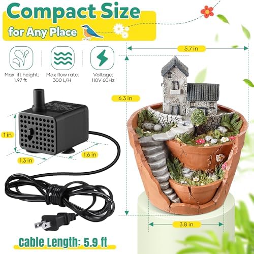 Saillong Bird Bath Fountain with Pump