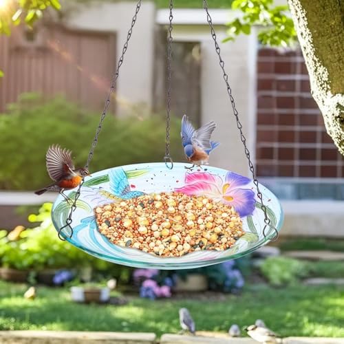 MUMTOP Hanging Bird Bath - 12 Inch Outdoor Decor