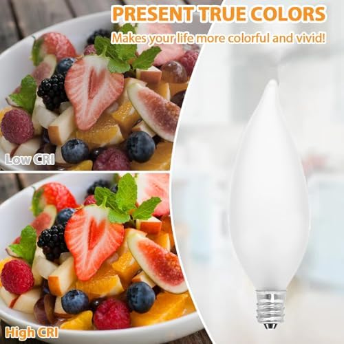 Frosted Flame Tip Chandelier Light Bulb 40W E12 6 Pack