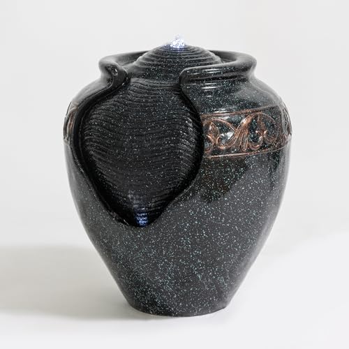 Can Fountain with LED Lights Bronze Blue