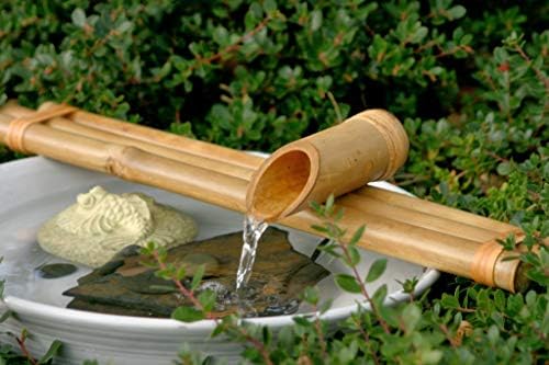 Zen Fountain Kit with Bamboo Spout for Indoor Outdoor Use