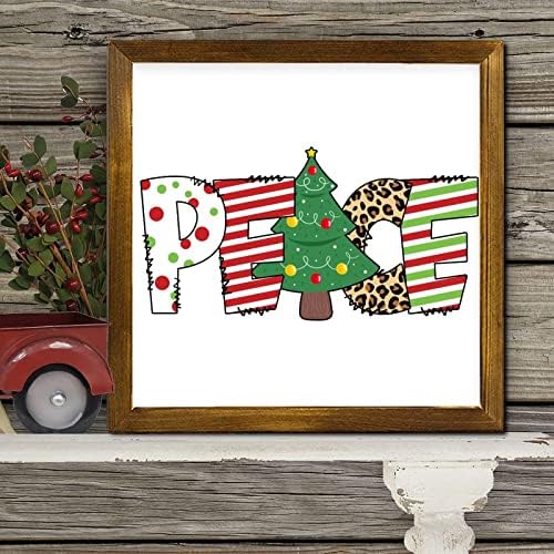 Merry Christmas Wood Framed Sign 12x12 Inches