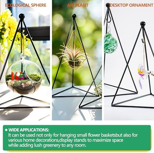 ZEERSHEE 3 Pack Metal Triangle Hanging Plant Stand