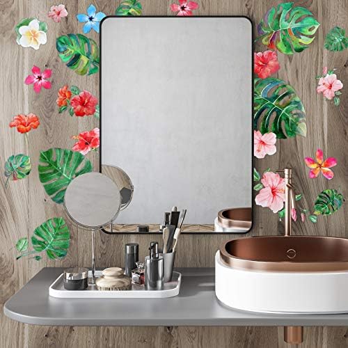 66 Piece Tropical Leaf Wall Decals for Bedroom and Living Room