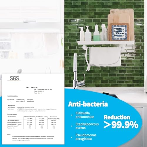 Art3d 10-Sheet Jade Green Peel and Stick Wall Tiles