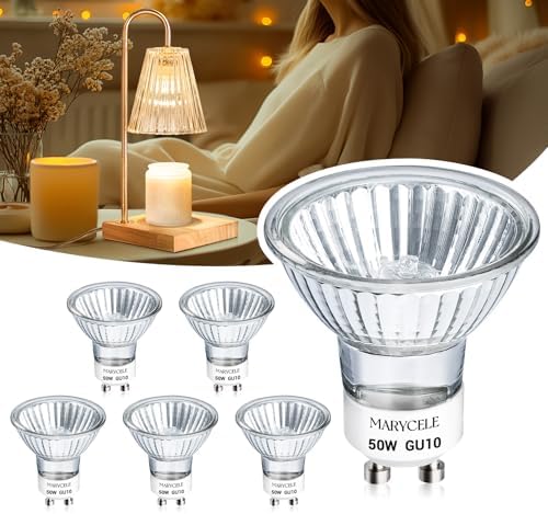 6 Pack GU10 120V Halogen Bulbs Dimmable Warm Light Candle Warmer Lamp Replacement