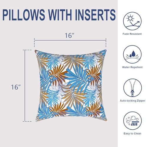 Melody Elephant Outdoor Throw Pillows 16x16 Inch Set of 2