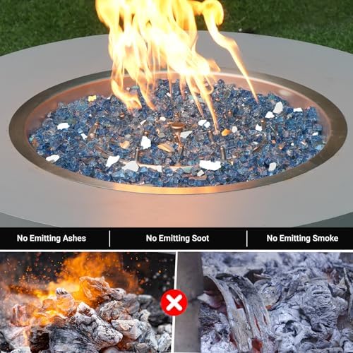 Skyflame Fire Pit Glass Rocks 15 LB Pacific Blue Reflective