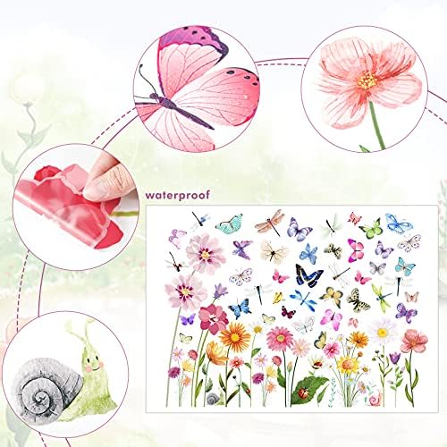 Flowers Butterflies Wall Decals for Girls Bedroom Decor