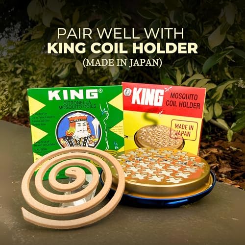 KING Mosquito Coils 60-Pack with 6 Stands for 8 Hours Protection