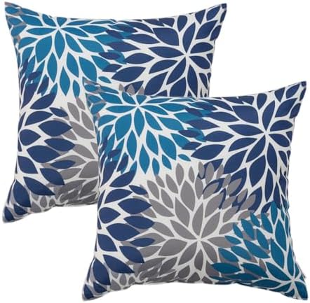 JMKaixin Outdoor Pillows Pack of 2 Waterproof Throw Pillows with Inserts