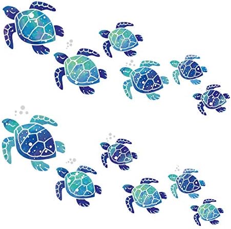 12 Pcs 3D Sea Turtle Wall Decals for Bathroom and Home