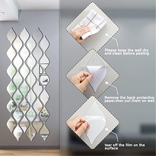 Weysat 3D Mirror Wall Stickers for Home Decor