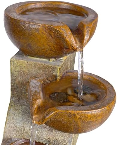 Alpine Corporation WCT726 Tabletop Waterfall Fountain with Stone Look