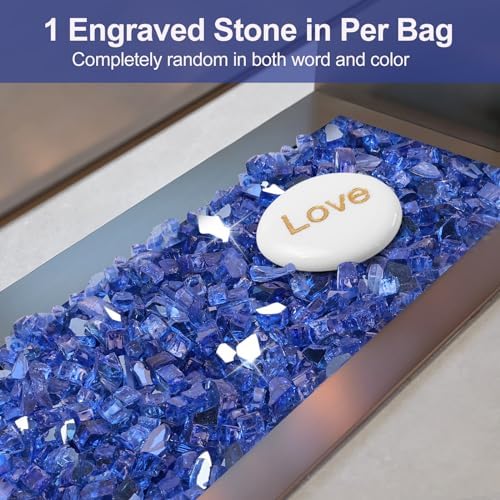 10 Ib Fire Glass for Fire Pit - Cobalt Blue with Inspiration Stone