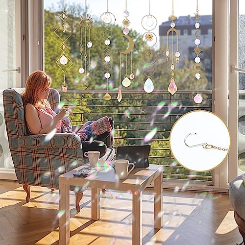 Worgree Sun Catchers 10 Piece Crystal Rainbow Decor Set