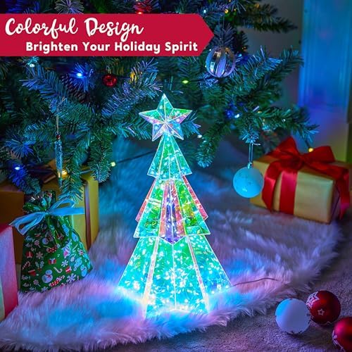 Joiedomi 15 In Prismatic Iridescent Christmas Tree Light Decorations