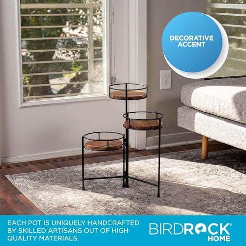 BIRDROCK HOME 3-Tier Plant Stand with Rubber Feet