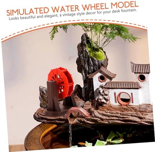 Cabilock Plastic Water Wheel Fountain Decor Red