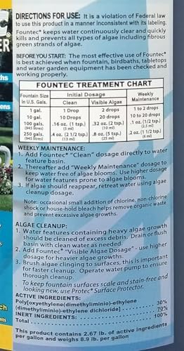 EASYCARE Fountec Fountain Algaecide Clarifier 64 Ounce