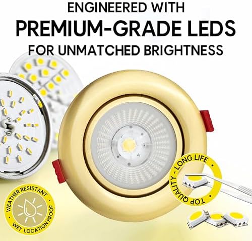4 Inch Gimbal Downlight with Brushed Brass Finish