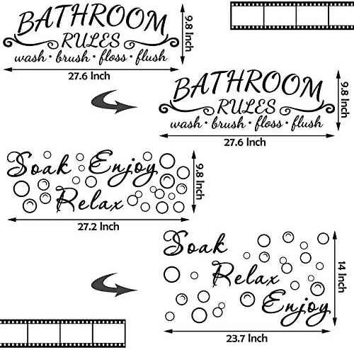 Zonon 2 Piece Bathroom Wall Decals Sticker Set