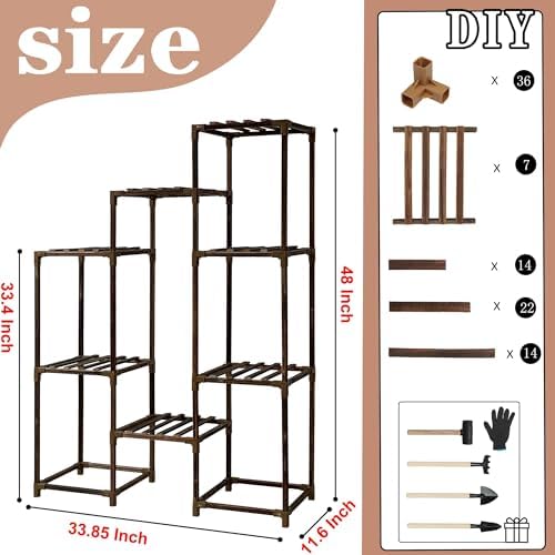 HOMKIRT Plant Stand with Grow Light for Indoor Plants