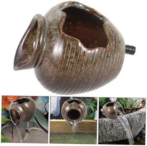 Ceramic Outdoor Fountain with Built-In Filtration System