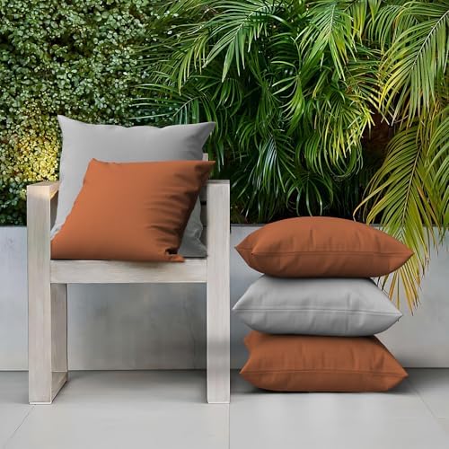 Metliv 20x20 Inch Outdoor Pillow Covers Set of 2 Gray