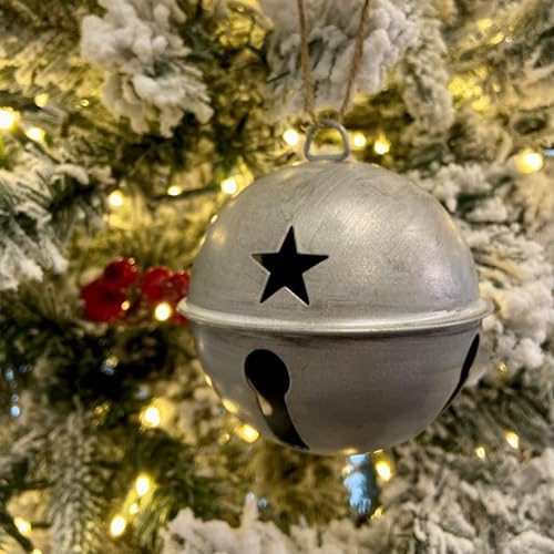 Haute Decor Jingle Bell Christmas Tree Ornaments 6-Pack Silver