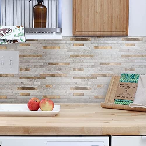 KASARO 10-Sheet Peel and Stick Marble Tiles for Kitchen and Bathroom