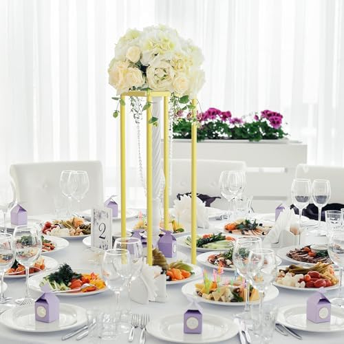 Gold Cylinder Stands for Party 2pcs Wedding Display