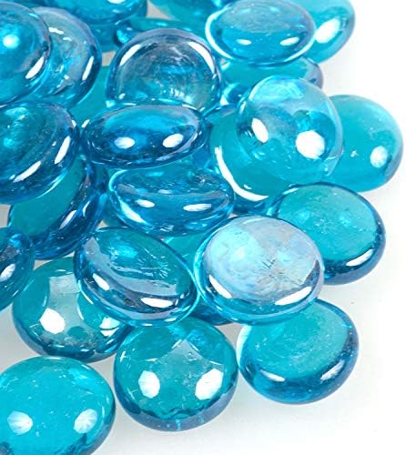 Shiny Stone High Luster Fire Glass Gravel 17-19mm Dark Aquamarine