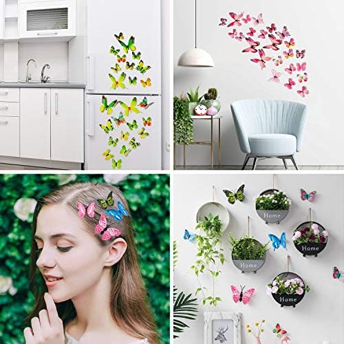 120PCS 3D Colorful Butterfly Wall Stickers Set