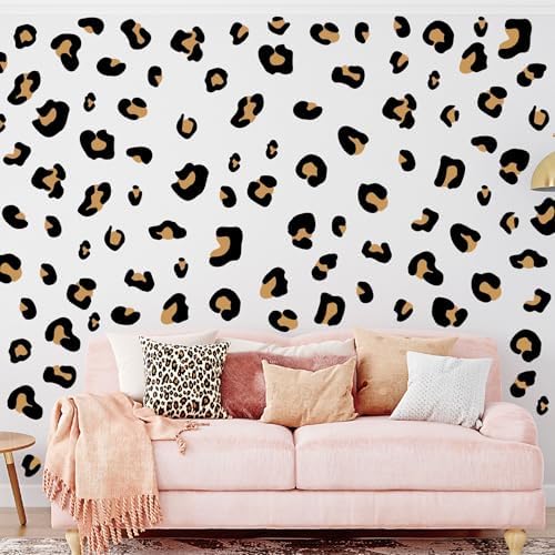 12 Sheets 348 Pcs Leopard Print Wall Decals