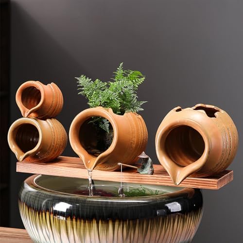 Ceramic Water Fountain Jar for Garden Outdoor Dcor