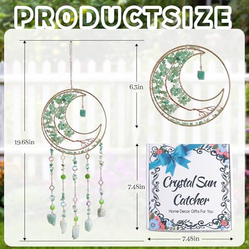 Dreamsum Dream Catcher with Green Fluorite Crystal Wall Decor