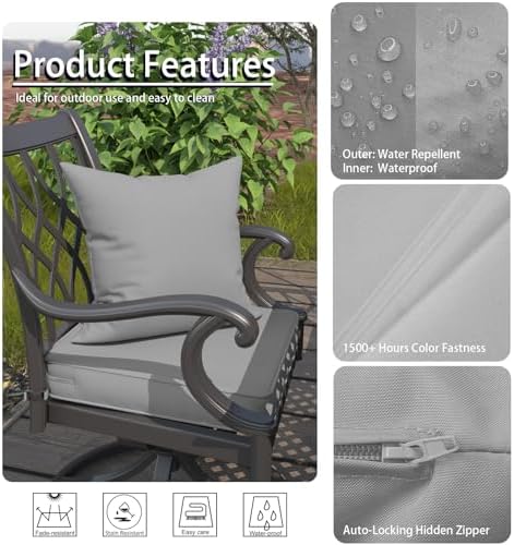 Metliv 20x20 Inch Outdoor Pillow Covers Set of 2 Gray