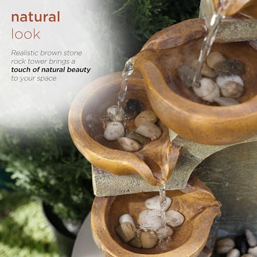 Alpine Corporation WCT726 Tabletop Waterfall Fountain with Stone Look