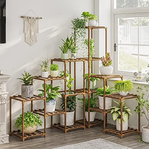 Bamworld 472 Inch Tall Plant Stand with 13 Slots