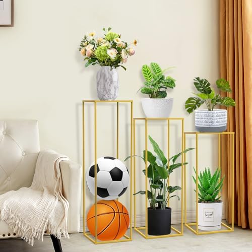 Chamvis Gold Metal Plant Stand 3 Pcs