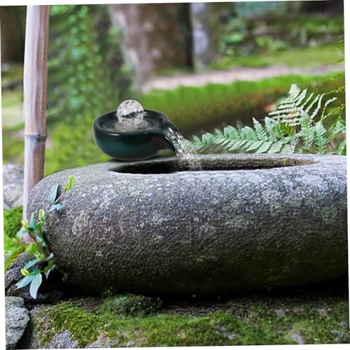 Zerodeko Ceramic Waterfall Fountain with Peacock Ball Decor