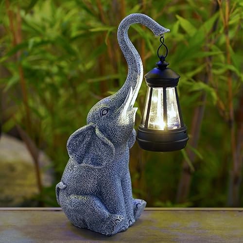 Goodeco Elephant Statue Garden Decor - 11 Inch Outdoor Statues