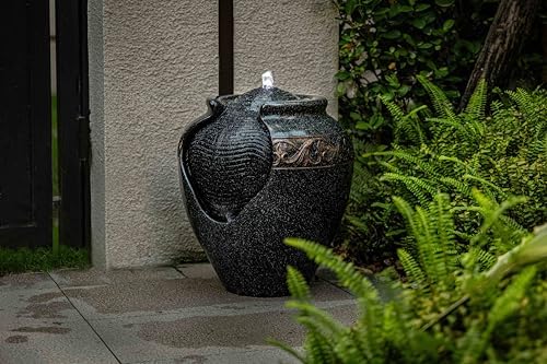 Can Fountain with LED Lights Bronze Blue