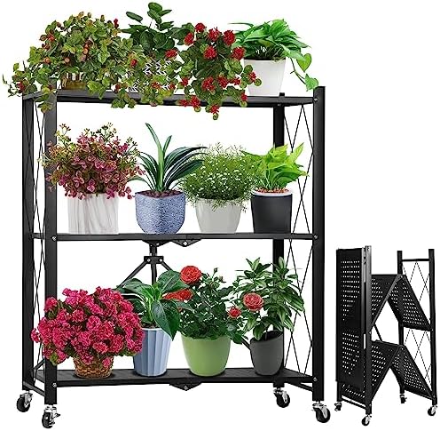 DOBEGARDEN 3 Tier Folding Plant Stand for Indoor Flowers