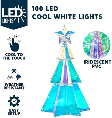 Joiedomi 15 In Prismatic Iridescent Christmas Tree Light Decorations