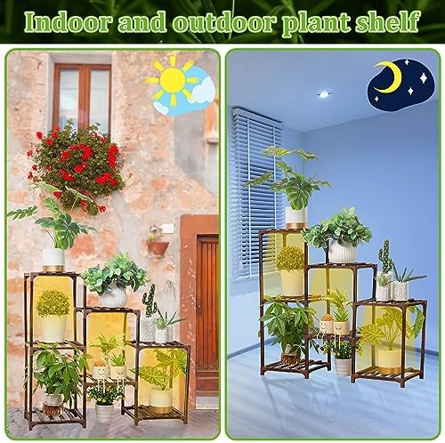 Dreyoo Plant Stand with Grow Light and 7 Pots Display